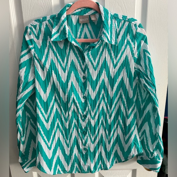 Chico’s chevron blouse. 👚 - Picture 1 of 6